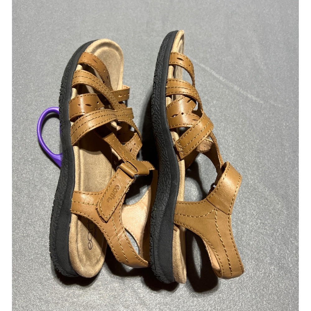 Earth Origins Etsellie Tan Leather Strappy Comfort Sandals Womens 9.5 M Brown - Picture 11 of 12